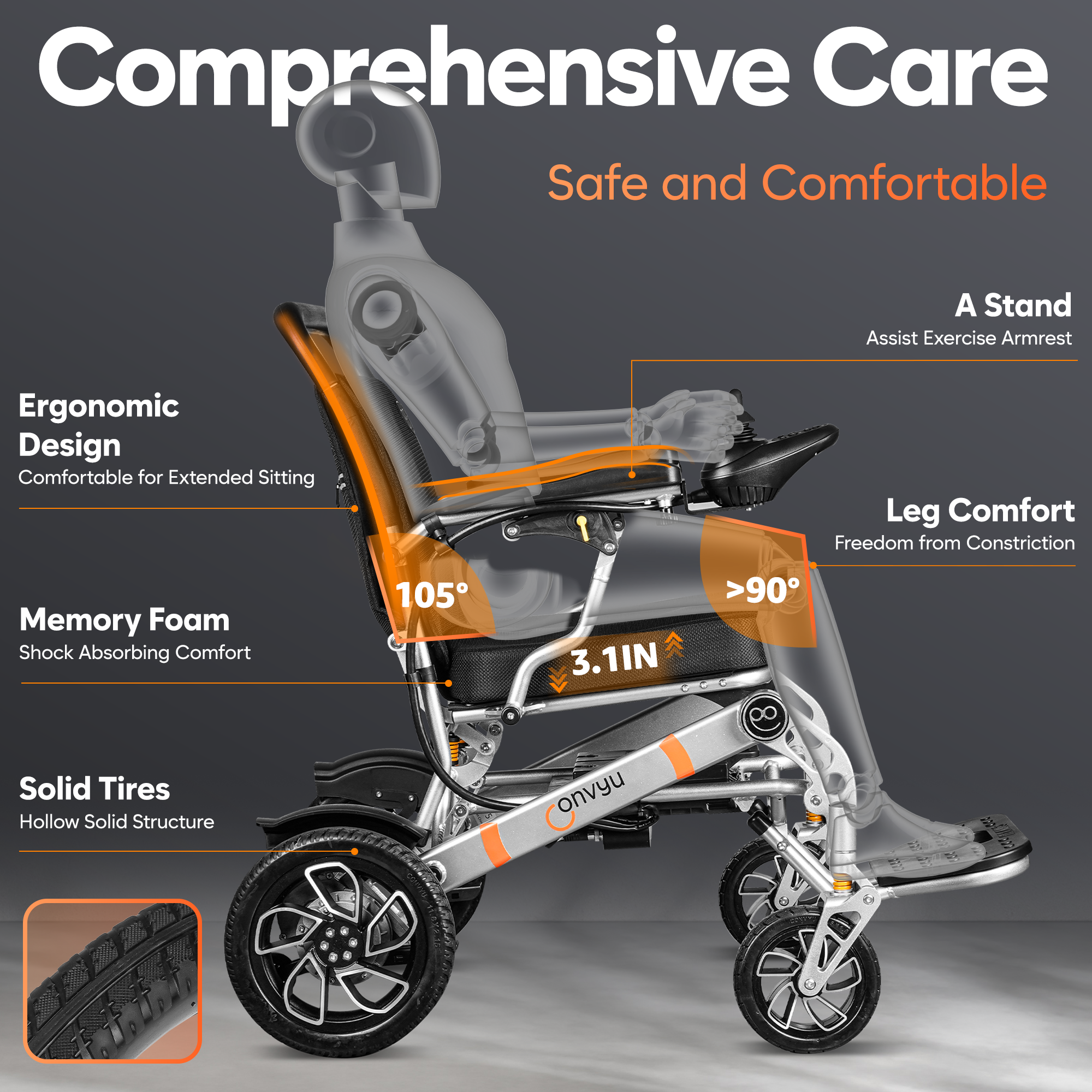 「Customizable Honor」 CONVYU aviation-grade electric wheelchair: born for extraordinary experience.