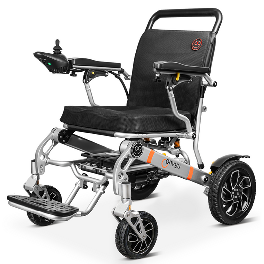30 Miles Long Travel Range, CONVYU Electric Wheelchairs for Adults, Power Wheelchair for Seniors, 700W Motor, 120W Fast Charge,Lightweight Foldable All Terrain Motorized Wheelchair, Airline Approved